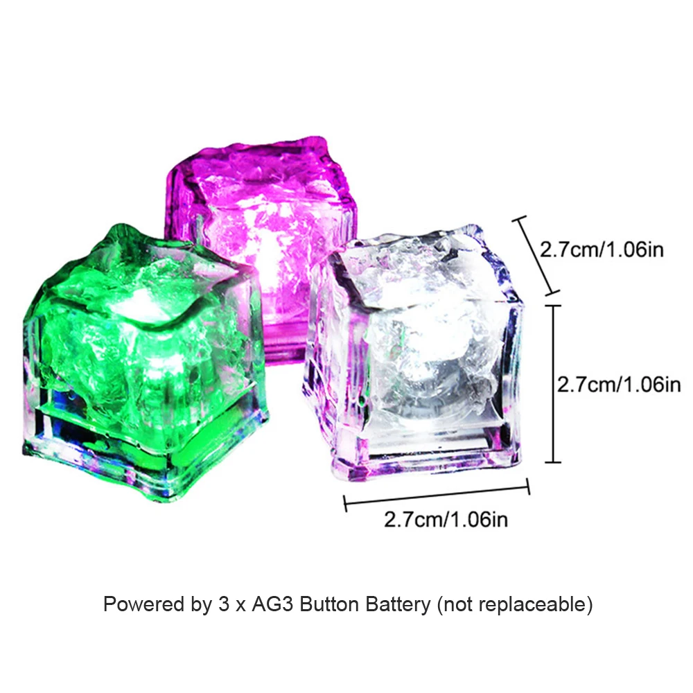 12 шт./лот DIY красочные светодиодные кубики льда для свадебного фестиваля Декор