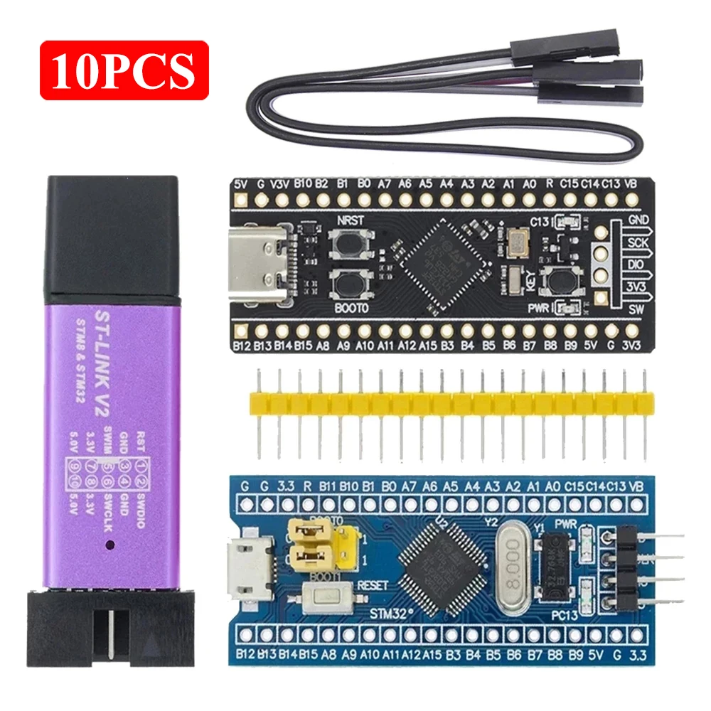 Макетная плата STM32F401 STM32F411 V3.0 STM32F401CCU6 STM32F411CEU6 STM32F4 10 шт. обучающая ST LINK V2 STM32F103C8T6