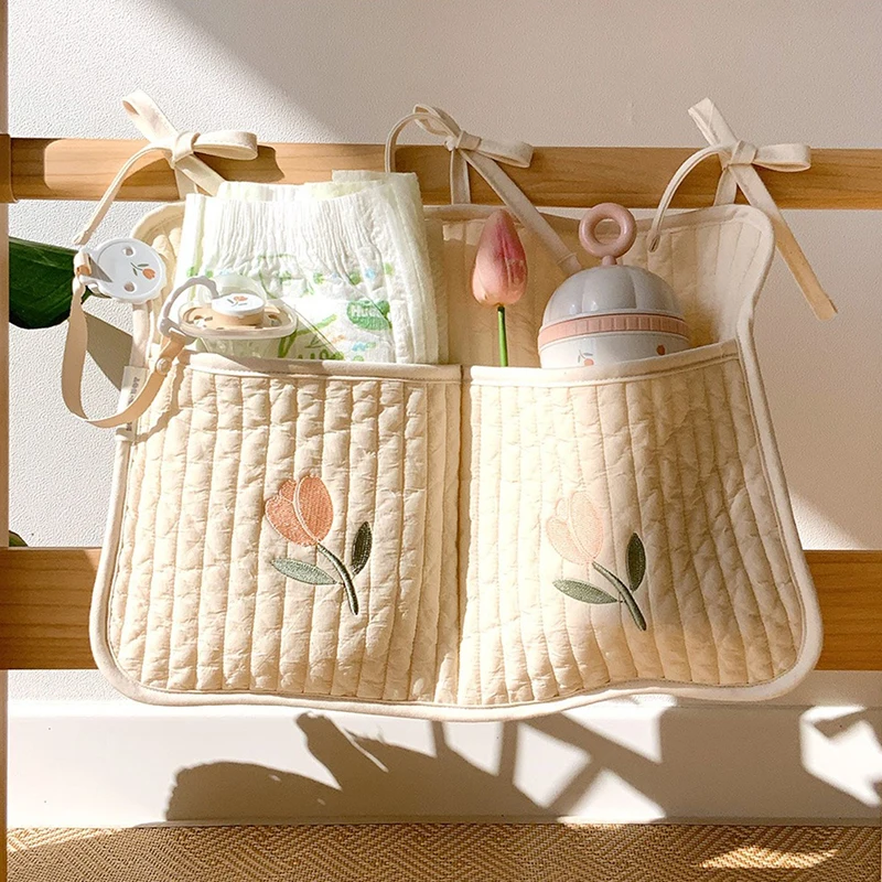 

Baby Crib Organizer Storage Bags Newbron Bedside Storage Diaper Pockets Bed Holder Hanging Bags for Infant Bedding Rails Tasche