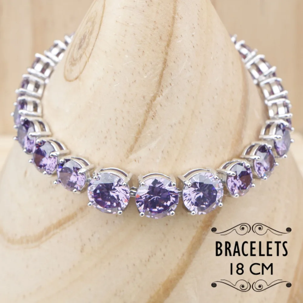 Женский комплект украшений из браслета и сережек с подвеской стерлингового