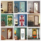 Наклейка на дверь в европейском стиле в стиле ретро, клейкие обои на дверь, ПВХ, большой настенный плакат, съемная роспись для гостиной, коридора