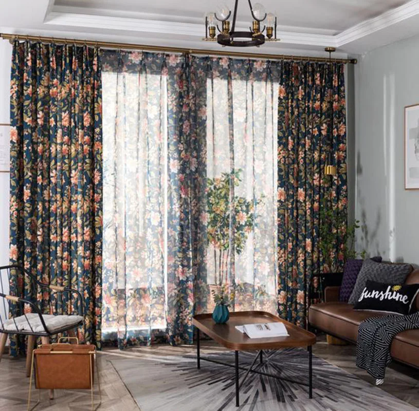 

American Pastoral Cortinas De Dormitorio Curtains For Living Room Douchegordijn Shower Curtain Rideaux Para Salon Nordic
