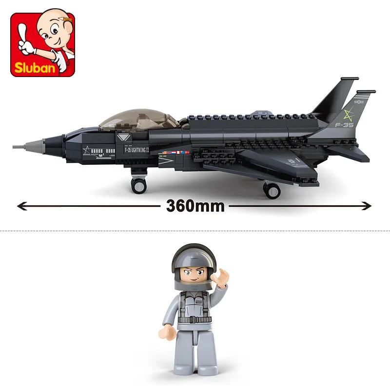 252Pcs Military Fighter F35 Lightening II Plane Model Building Blocks Sets ARMY Figures Bricks Educational Toys Christmas Gifts | Игрушки и
