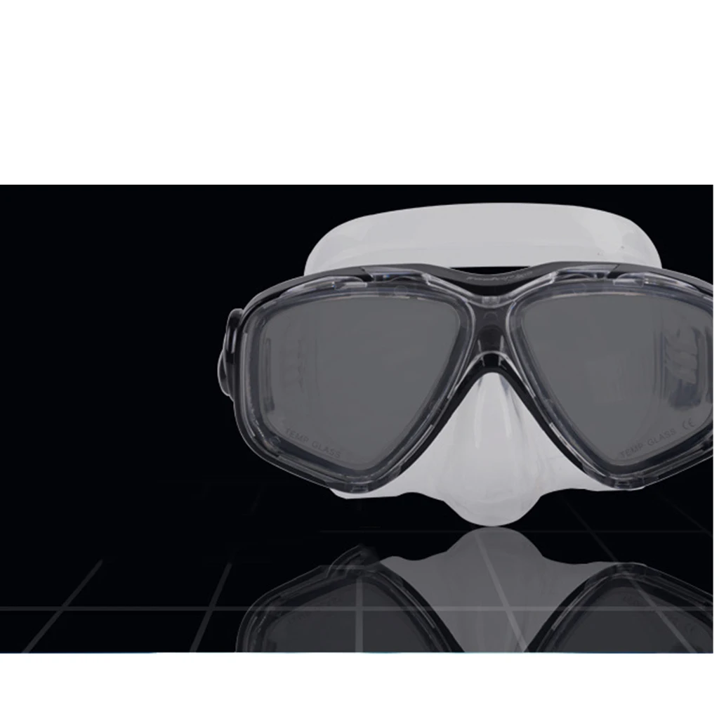 

Professional Adult Diving Goggles Anti-Fog Scuba w/Tempered Glass Lens