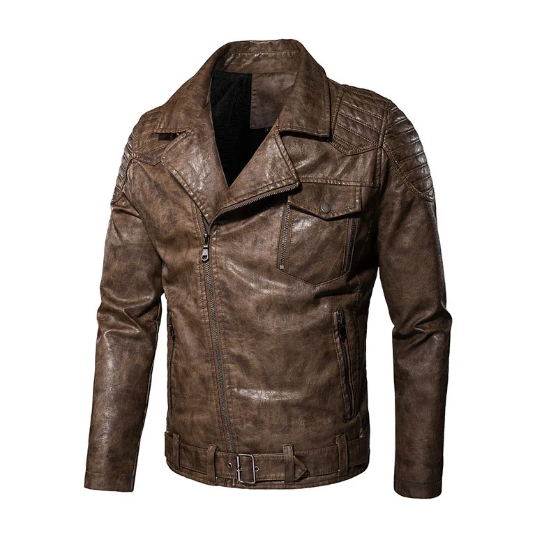

Mcikkny Fashion Men Biker Pu Leather Jacket And Coat Motorcycle Fleece Lined Thermal Outwear Tops Size L-4XL Windbreak
