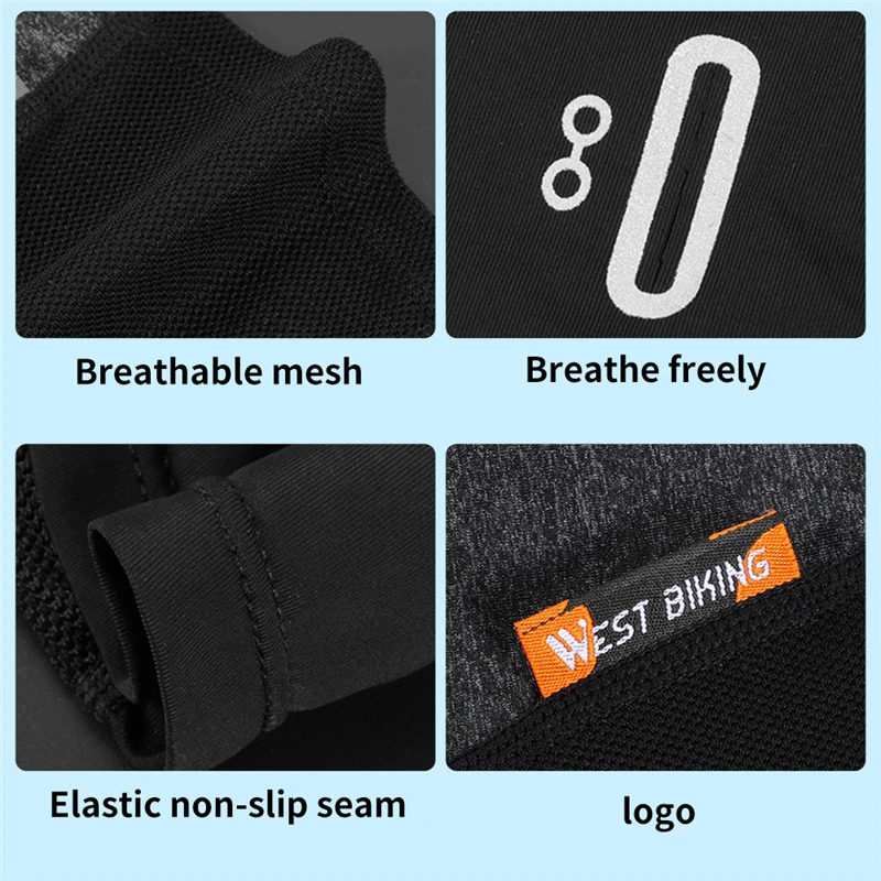 

WEST BIKING Summer Ice Silk Cycling Headgear Breathable With Glasses Hole Helmet Liner Outdoor Sport Headwear MTB Bike Balaclava