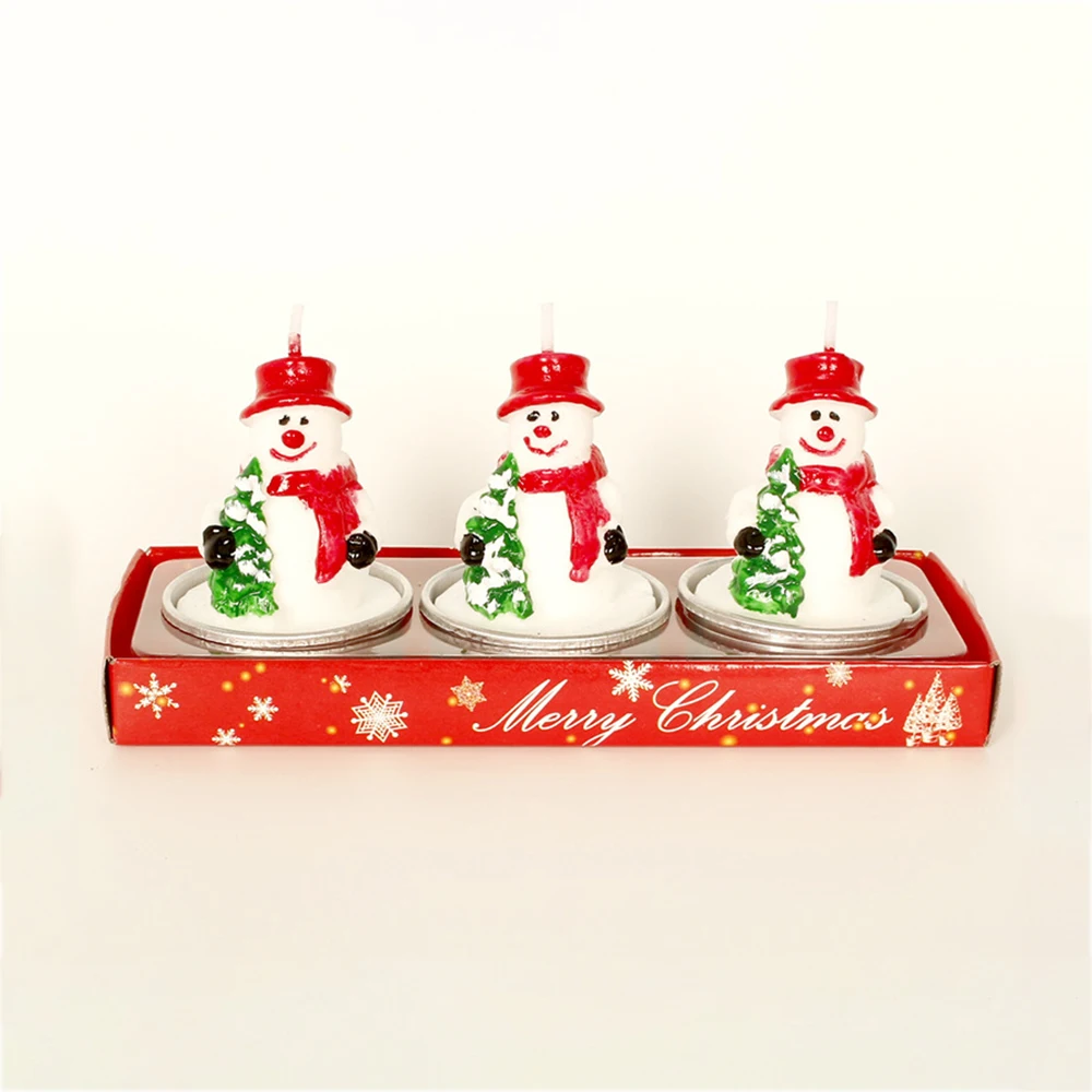 Рождественские свечи 3 шт./компл. парафиновые в виде соснового конуса для