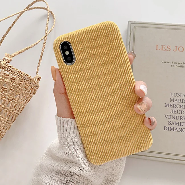 Цвет: желтый Вельветовая ткань без текстуры чехол для телефона iphone 11 11Pro Max чехол для iphone 7 8 6 6S Plus X XR XS Max теплые ворсистые задняя крышка - Цвет: Цвет: желтый