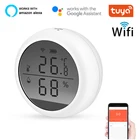 Датчик температуры и влажности Tuya Wi-Fi для умного дома, с LED-экраном, работает с приложением Tuya Alexa Assistant Google Home