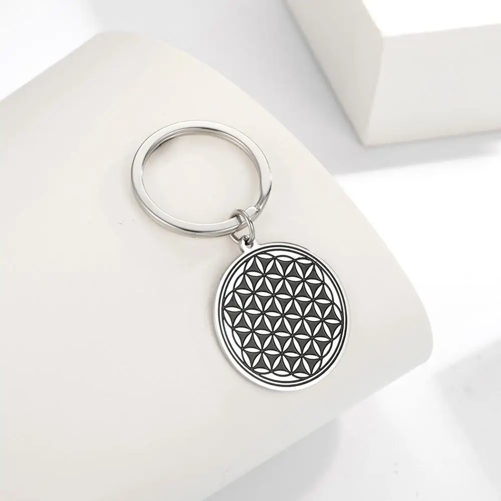 Брелок для ключей My Shape цветок жизни брелок из нержавеющей стали круглые