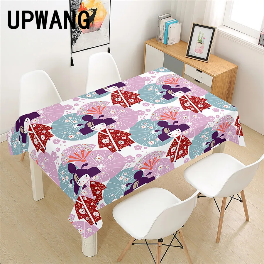 

Cartoon Japanese Doll Tablecloth 3D Printed Table Cover Rectangular Tablecloth Wedding Birthday Party Kitchen Home Decor