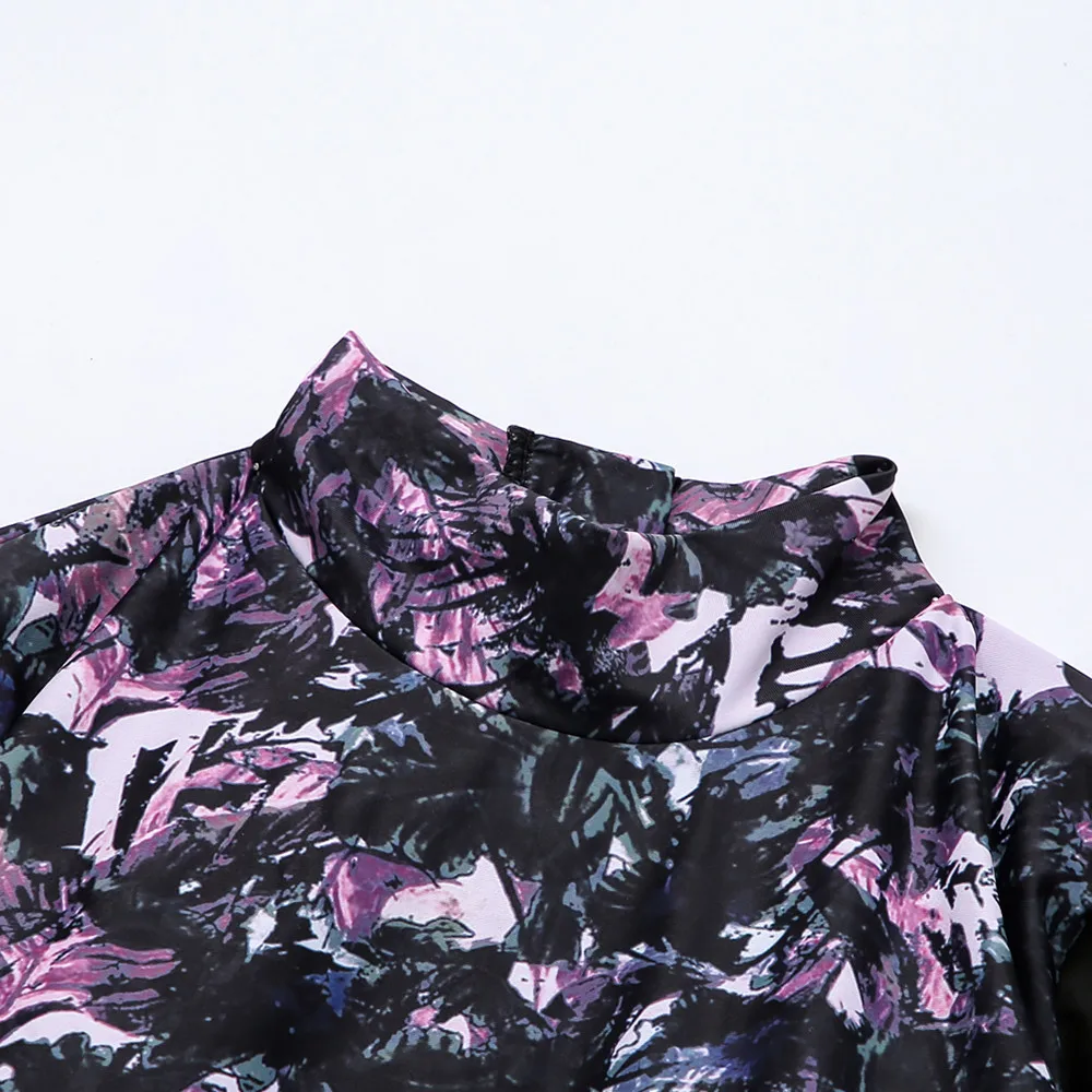 

Sexy Zipper Swimsuit Women Rash Guard One Piece Swimwear Long Sleeve Bathing Suit Vintage Beach Wear Surfing Bodysuit Monokin