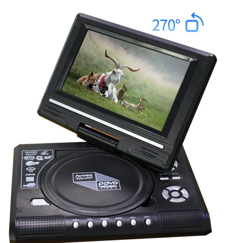 FULL-7 8 дюймов ТВ домашний автомобильный dvd-плеер портативный HD VCD CD MP3 DVD плеер USB SD
