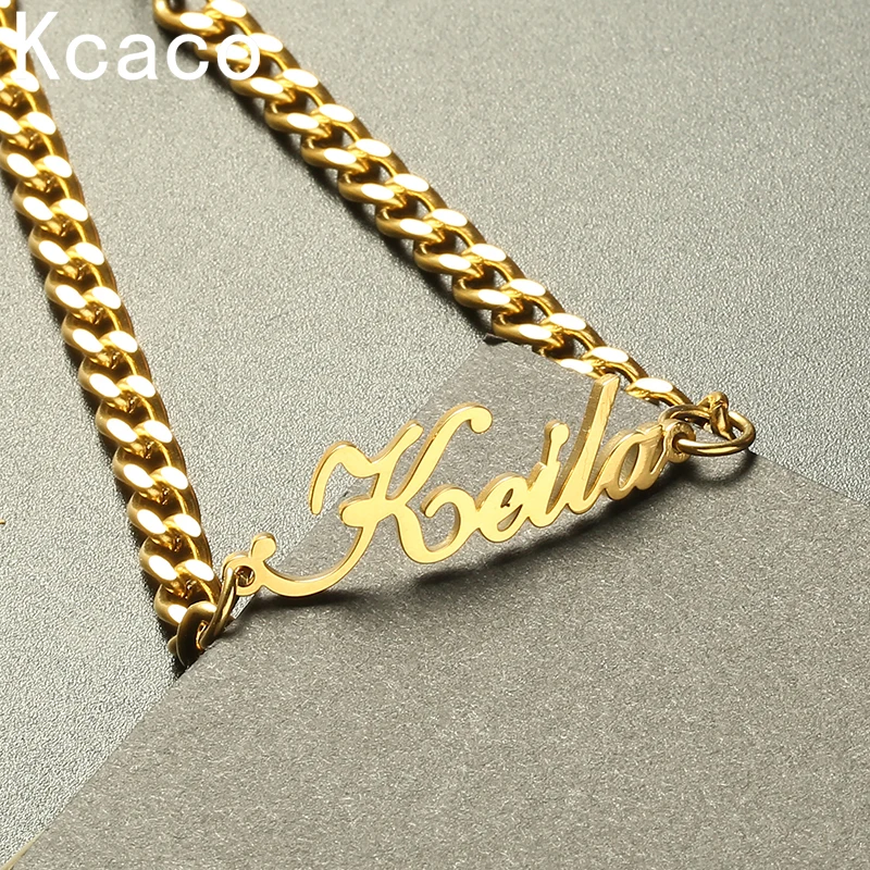 

Personalized Customized Hip Hop Jewelry 4mm Cuban Chain Custom Name Gold Silver Color Stainless Steel Bracelets for Men Women