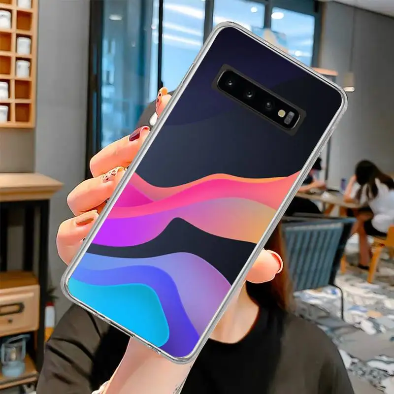 

flow fluid colorful art Phone Case transparent for Samsung S10 plus S10 E(lite) S6 S7 edge S8 S9 Plus Brand
