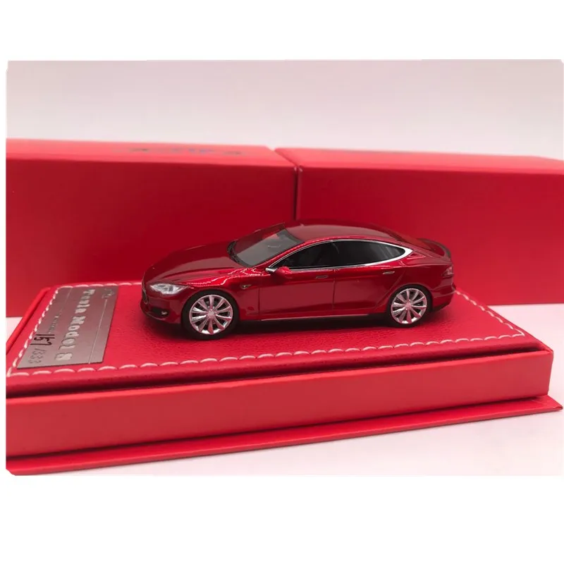 vip models 1:64 Tesla model Resin car model collection gift - Цвет: Красный