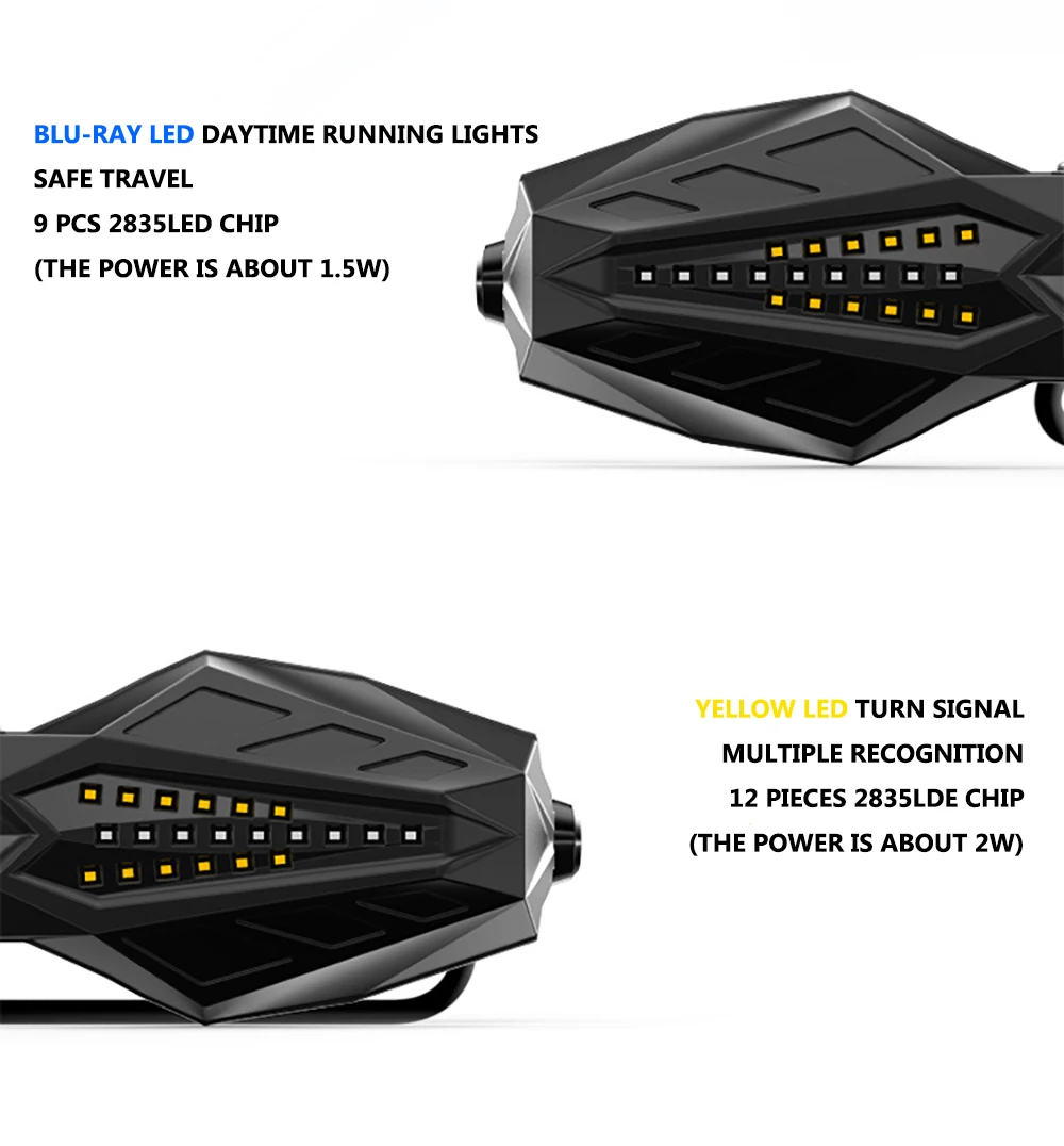 

1Pair Motorcycles Rainproof Handguard Windproof Falling Protection Universal Accessories Moto Handlebar Guard with LED Light