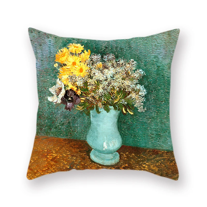 Ван Гог серия масляной живописи декоративная наволочка Гоген стул ваза букет