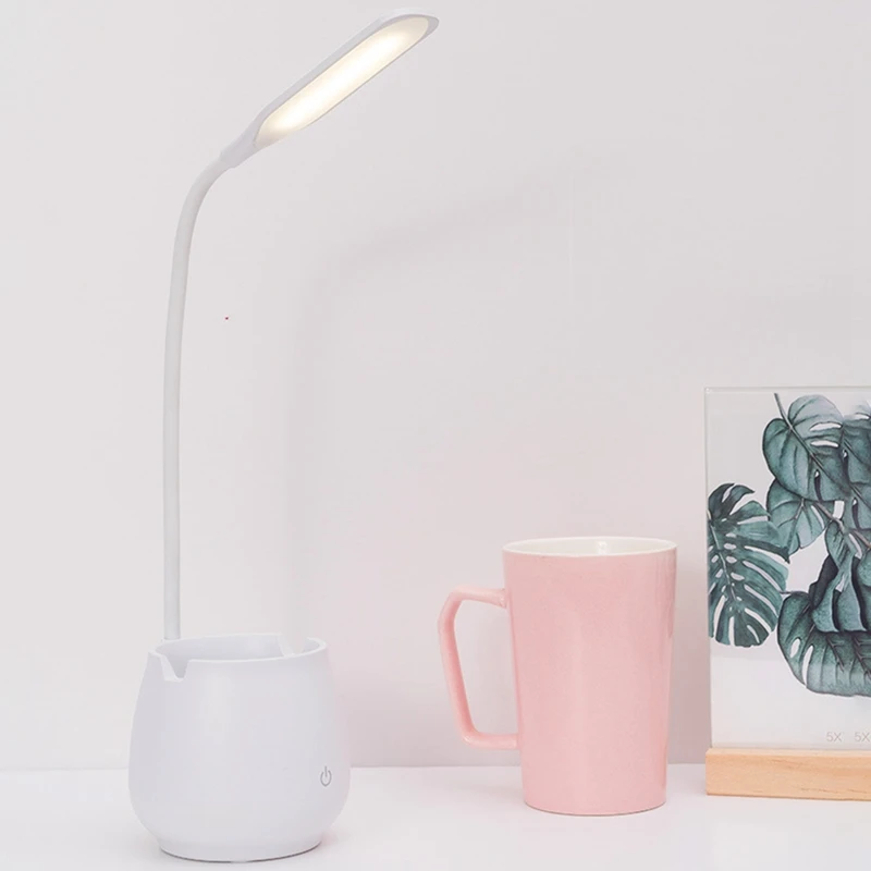 Desk Lamp Eye Protection Learning Reading Light 5W 1250Mah USB Charging With Pen Holder Mobile Phone Holder