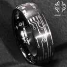 Купол матовый черный карбид вольфрама кольцо лазерная печатная плата ATOP мужские ювелирные изделия