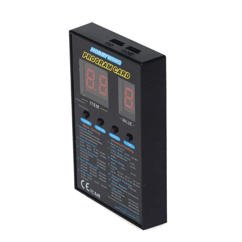 

120A RC Car Program Card LED Program Box Card Brushless ESC Setting Card 4.8V-6.0V Input Voltage P15C
