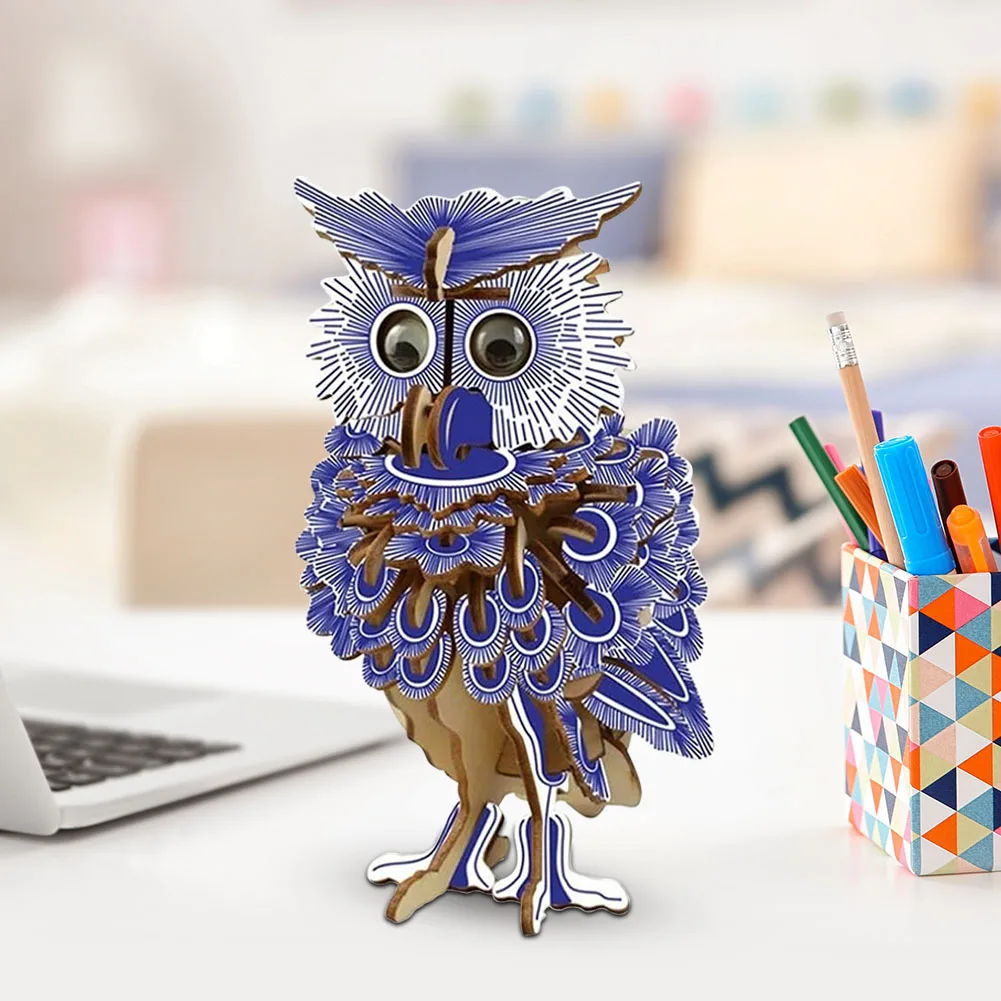 

DIY 3D Owl Shape Puzzle Game Gift for Children Model Jigsaw Puzzle Desktop Miniature Wall DecorationEducational Toy
