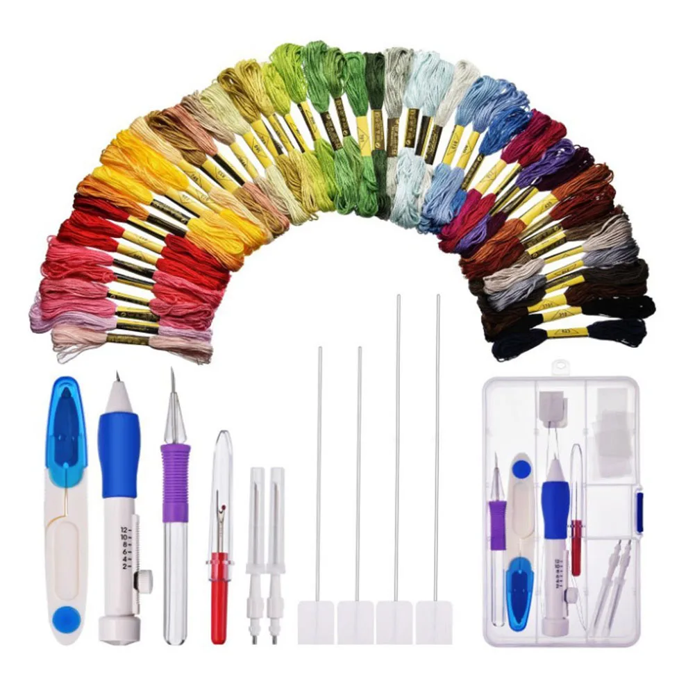 

Hot sale Magic DIY Hand Embroidery Pen Patch Knitting Sewing Tool Kit Punch Needle Dropshipping