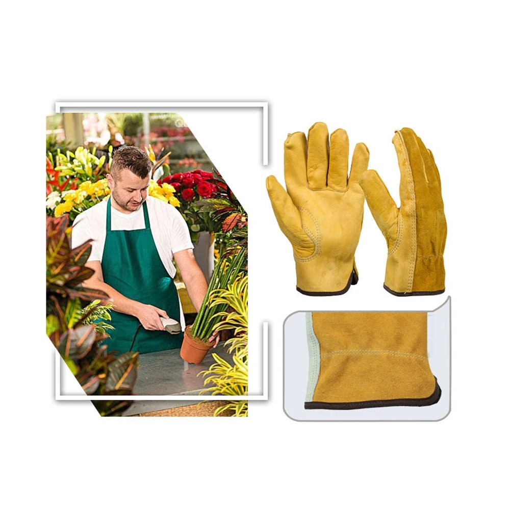 1 пара тяжелых садовых перчаток для мужчин и женщин кожаные рабочие перчатки