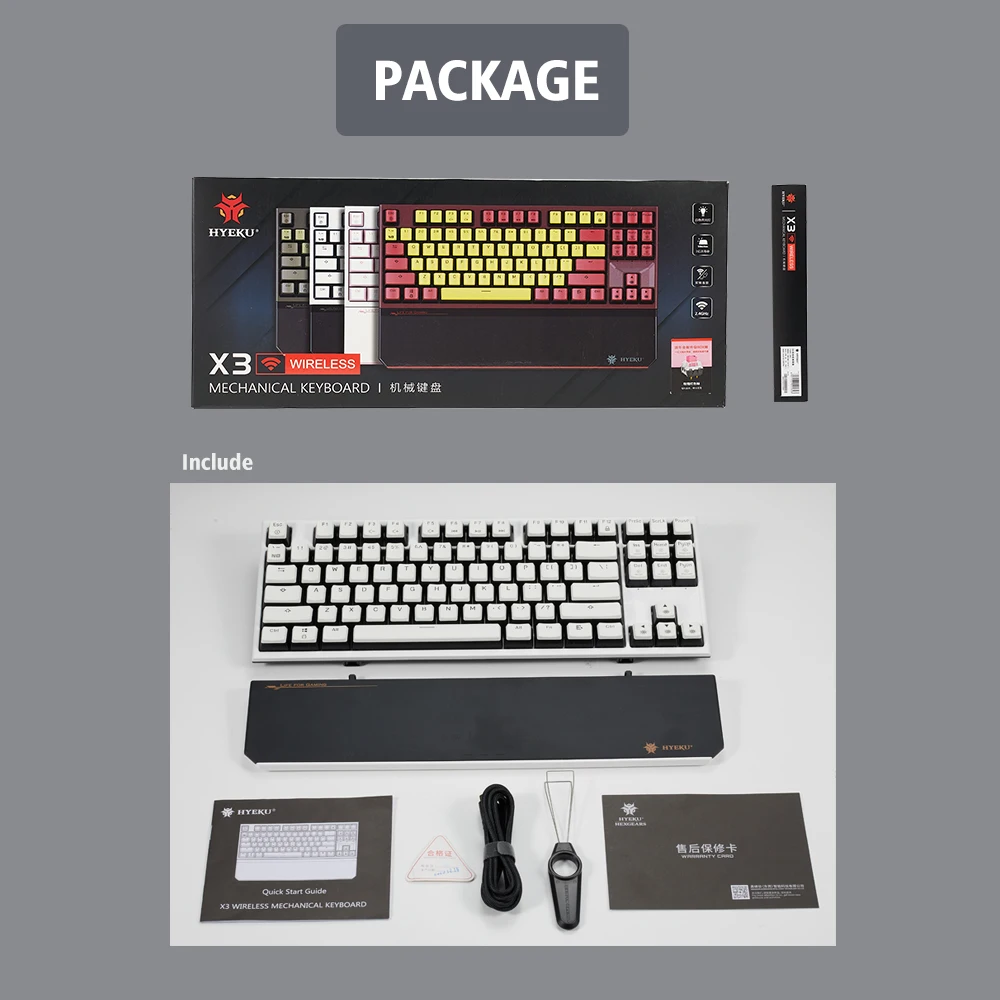 hexgears x3 gaming mechanical keyboard hand rest 87 key pbt keycap kailh upgrade box switch usb 2 4g wireless gamer keyboard free global shipping