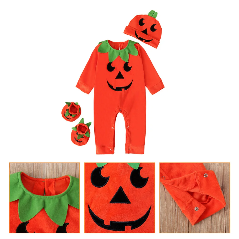 

Pumpkin Costume Set Baby Newborn Boy Girl Long Sleeve Jumpsuit