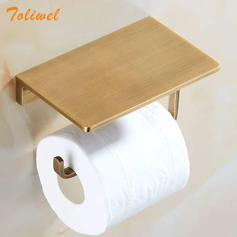 Античный латунный держатель туалетной бумаги для ванной комнаты настенный