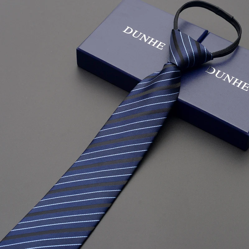 

Галстук мужской деловой, 7 см, в полоску, на молнии