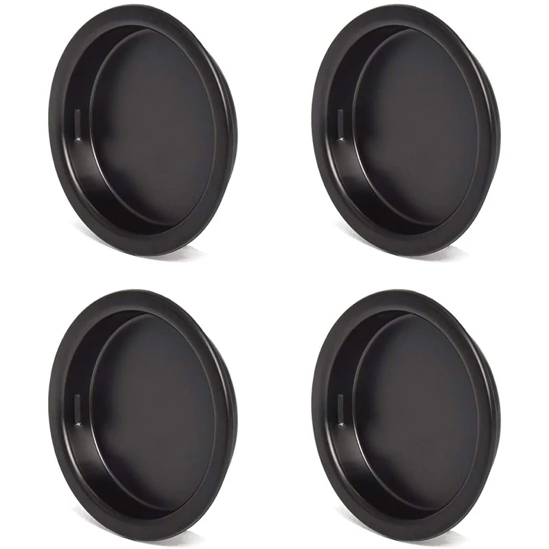 

4 Pack Closet Door Finger Pull 2-1/8'' Easy Snap in Installation Black Fits a 5/16'' Depth x 2-1/8" Diameter Opening Hole