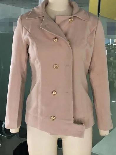 

Turn Down Collar Long Sleeve Solid Wool Coat Autumn Office Elegant Coats And Jackets Winter Plus Size Womens Clothing SJ4783R