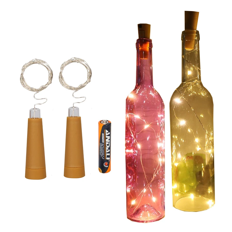 

2M 20LED Wine Bottle Cork Light AAA Battery Powered DIY Christmas Fairy String Light For Bistro Party Wedding Halloween Garland