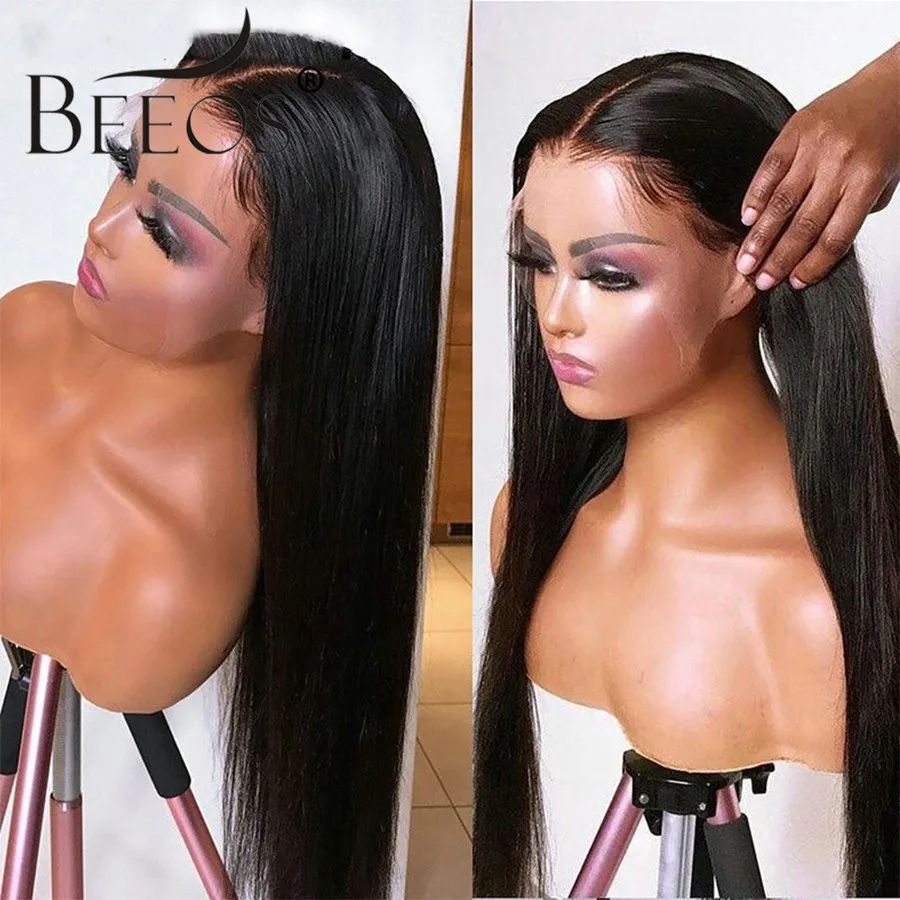 

HD Lace Front Human Hair Wigs Straight Invisible Transparent 5*5 Lace 150% Skin Melt Brazilian Remy 30 Inches Lace Closure Wigs