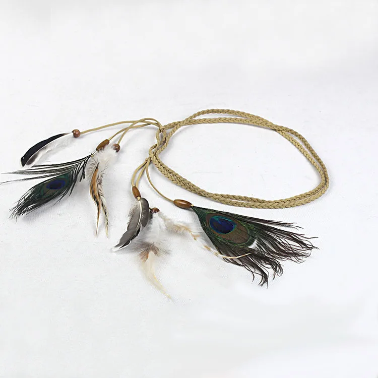 Головной убор с перьями для индийских волос аксессуары бохо |