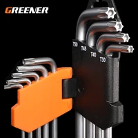 greener 9pcs inches hex allen key set l shape plum blossom allen wrench universal key hexagon for repair bicycle hand tools