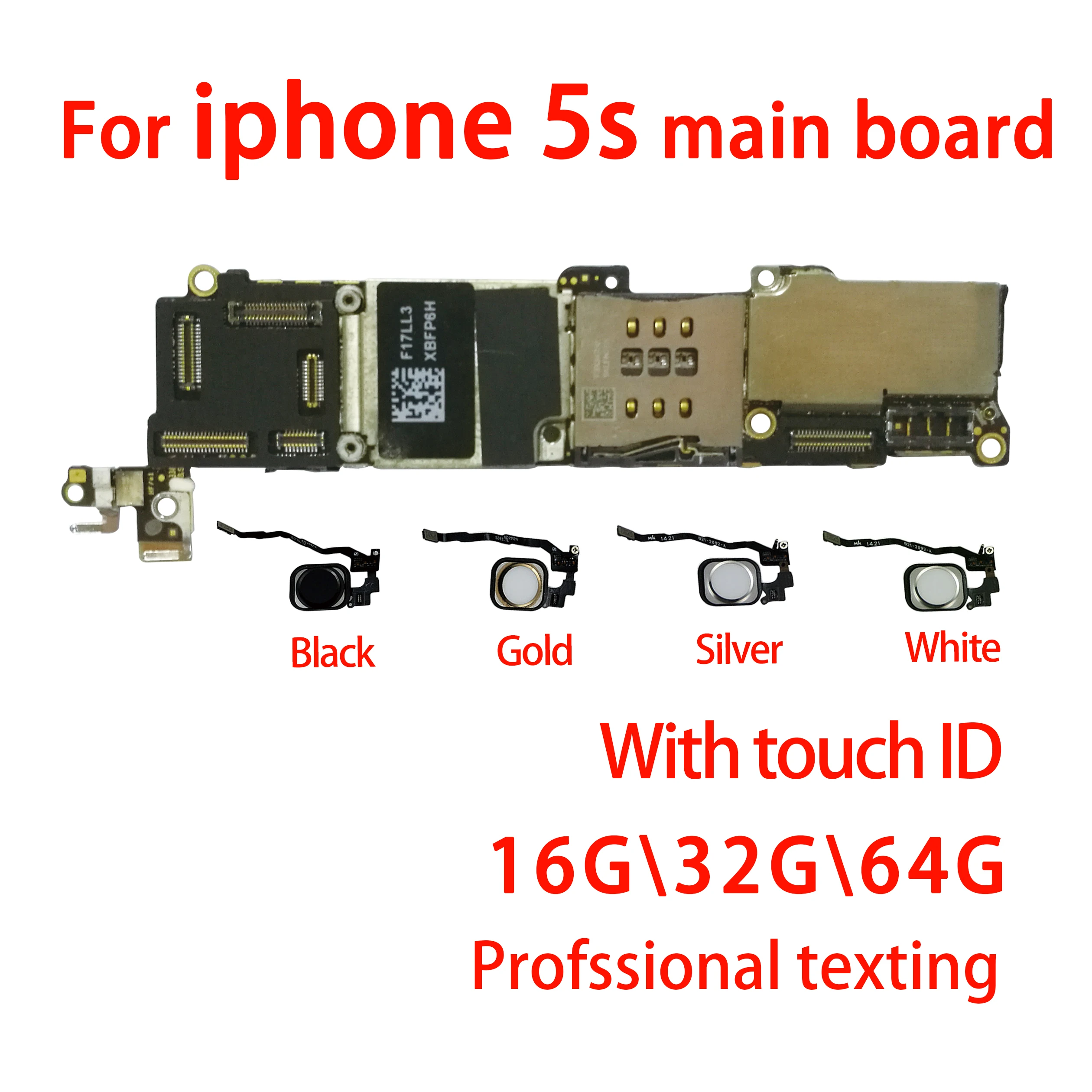 Оригинальная разблокированная материнская плата для iphone 5S без сенсорного ID/с сенсорным ID, для iphone 5S логические платы, 16 ГБ/32 ГБ/64 ГБ
