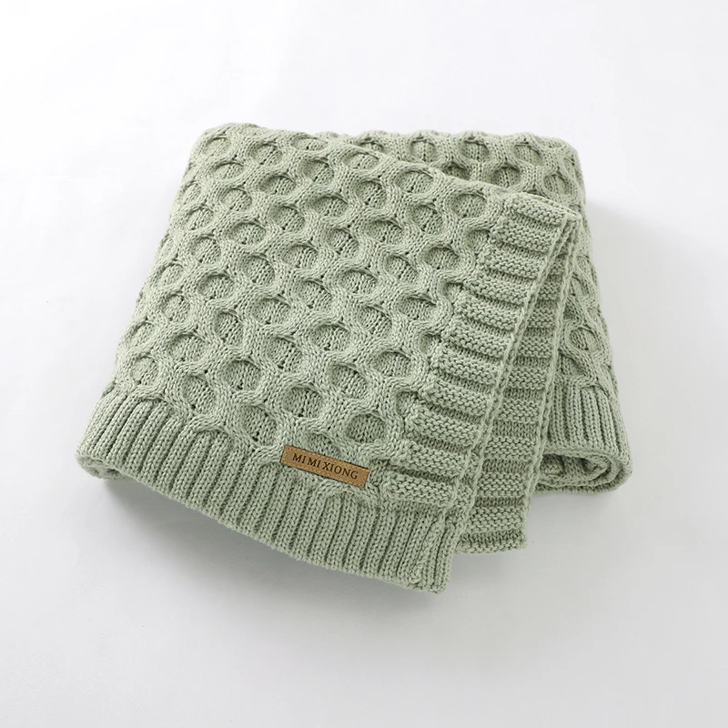 

Baby Blankets Solid Knitted Toddler Infant Swaddle Wrap Quilts Super Soft Newborn Girl Boy Stroller Bed Sleeping Covers 100*80CM