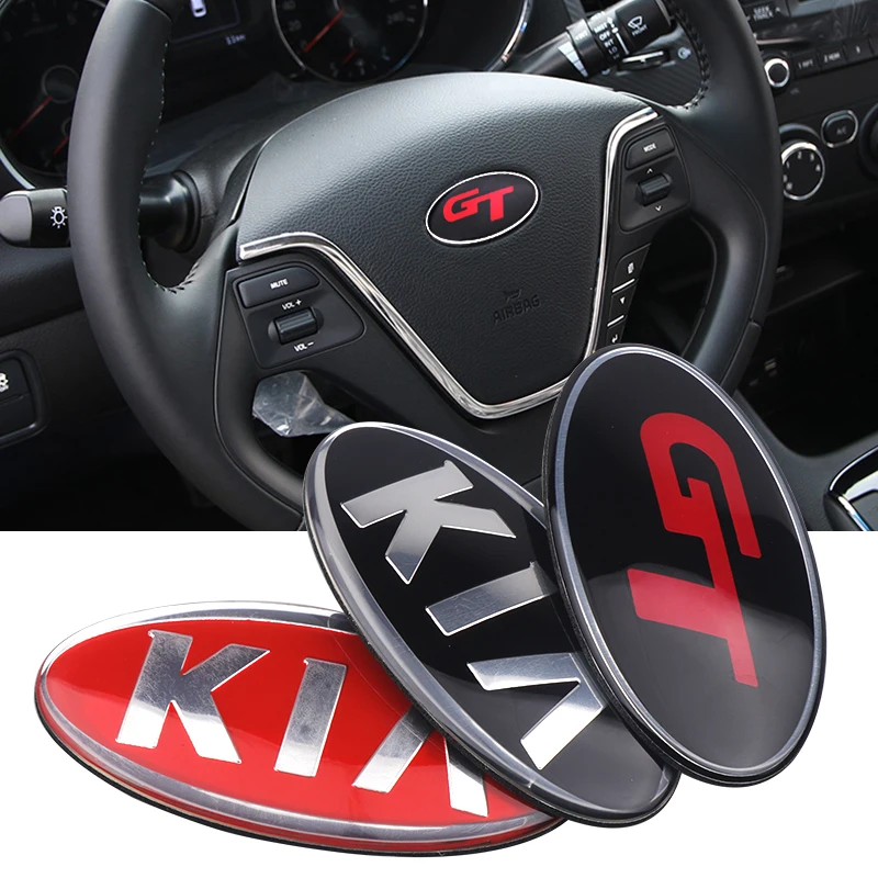 

Car Steering Wheel Badge 3D Metal GT Logo Sticker Decoration For KIA Sportage R Stinger Sorento Ceed CD Cerato Forte