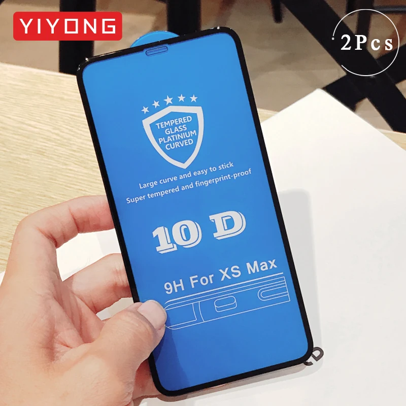 YIYONG 10 D полное покрытие закаленное стекло для iPhone 11 Pro Max X XR XS Защита экрана iPhone11 |