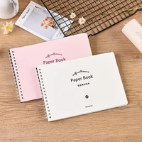 a4a5 white pink sketchbook spiral notebook diary blank 80gsm school supplies pencil drawing notepad planner notebook