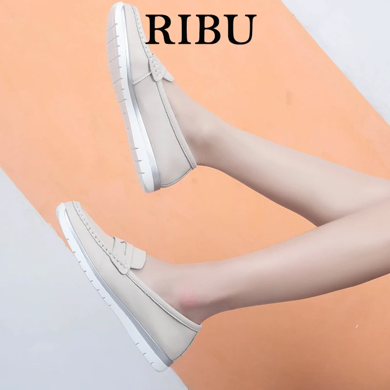 

loafers Women Slip-On flats shoes Genuine Leather tassel Ballets Flats Shoes women size 36-41