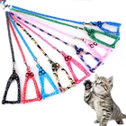 Поводок для маленьких собак и кошек, регулируемый модный жилет с цветным принтом, для прогулок на улице с щенком чихуахуа, терьер, Шнауцер