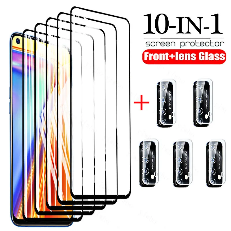 

10in1 Full Cover Tempered Glass on For OPPO Realme 8 7 6 Pro 4G 5G Screen Protector for Realme 6 6i 7i 6S 7 Global Camera Lens