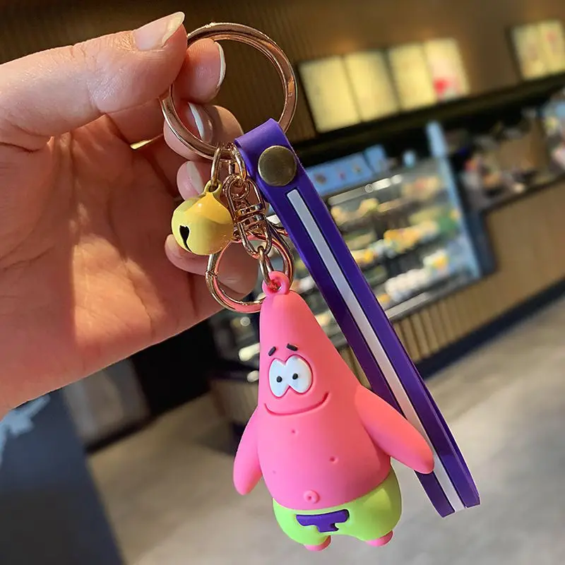 

Couple Friend Gift Anime Cartoon Sponge Starfish Octopus Crab Baby Brother Boss Silicone Cute Bag Mobile Car Key Chain K20024
