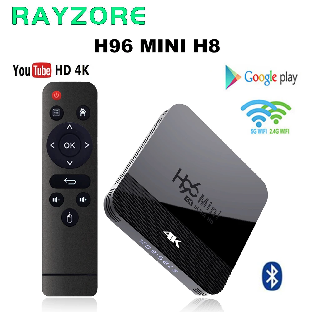 H96 мини H8 Android 9 0 2 г 16 Smart TV Box RK3228A 4G/5G двойной WI FI BT4.0 4 к HD декодер каналов кабельного