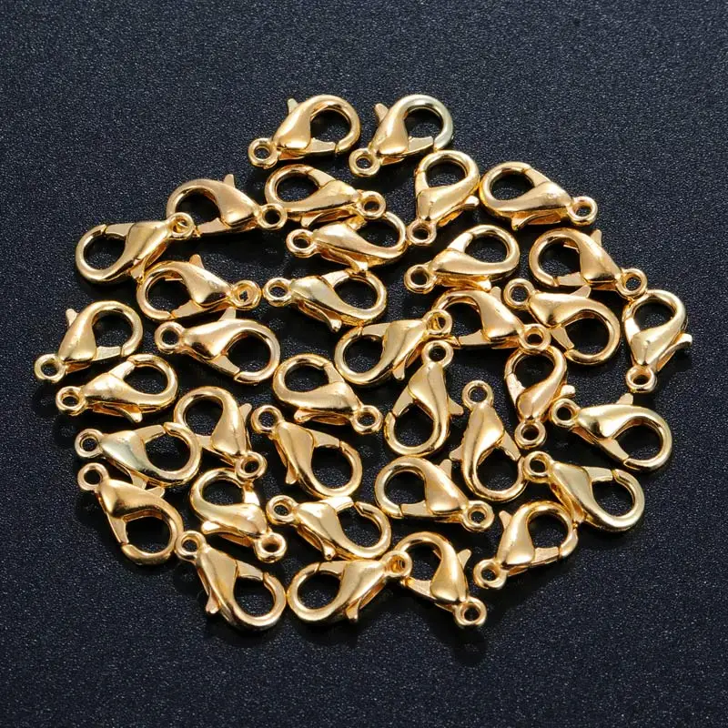 

Hesiod 100pcs Lobster Clasps for Bracelets Necklace 10/12/14mm Hooks Chain Closure Accessories for Jewelry Making Wholesale