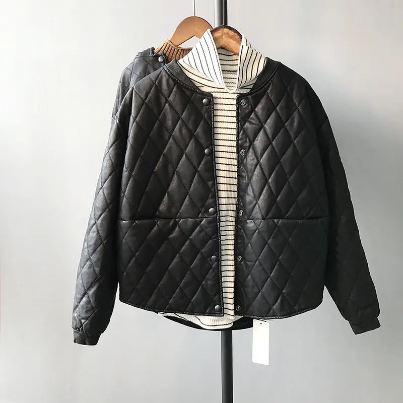 Hzirip Ulzzang черная зимняя однотонная женская 2019 искусственная кожа модное пальто